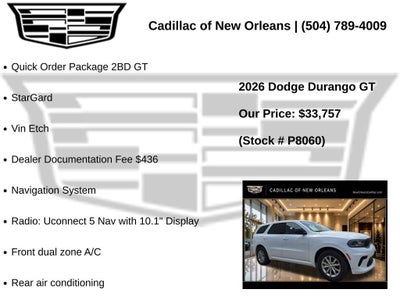 2026 Dodge Durango GT