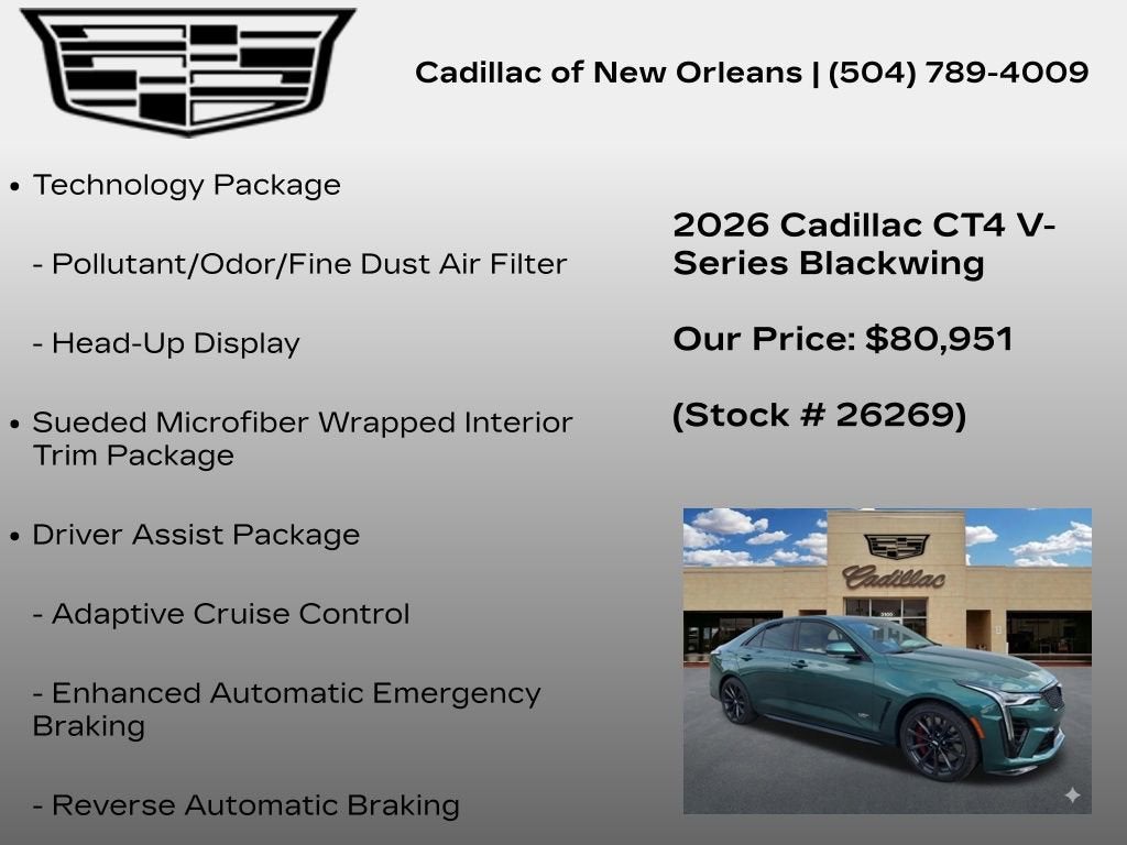 2026 Cadillac CT4-V V-Series Blackwing