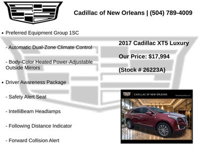 2017 Cadillac XT5 Luxury FWD