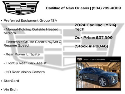 2024 Cadillac LYRIQ Tech