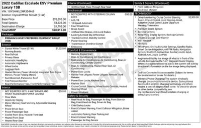 2022 Cadillac Escalade ESV Premium Luxury