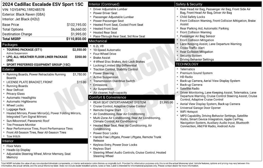 2024 Cadillac Escalade ESV Sport