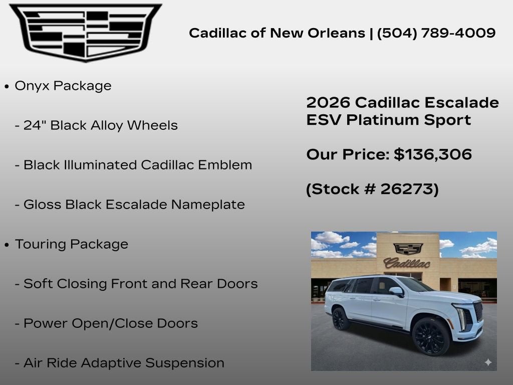 2026 Cadillac Escalade ESV Platinum Sport
