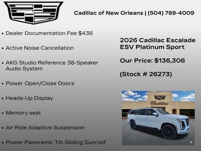 2026 Cadillac Escalade ESV Platinum Sport