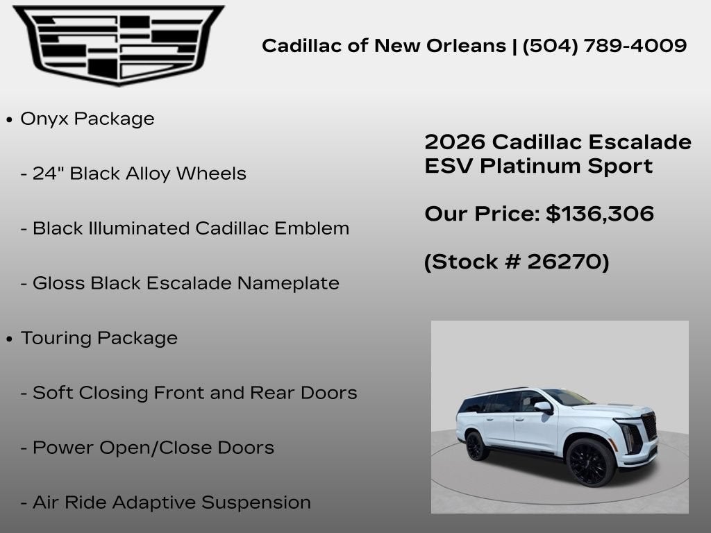 2026 Cadillac Escalade ESV Platinum Sport
