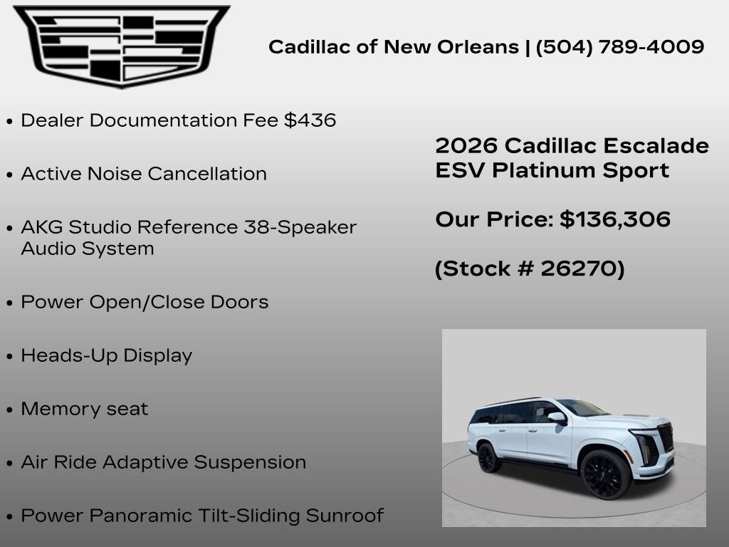 2026 Cadillac Escalade ESV Platinum Sport