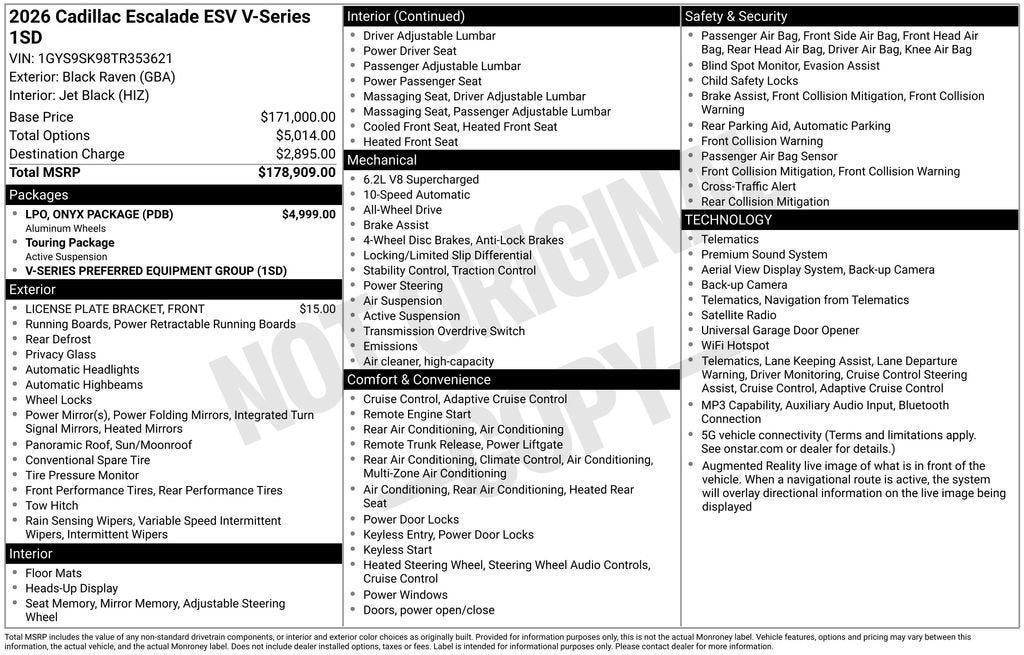 2026 Cadillac Escalade ESV V-Series