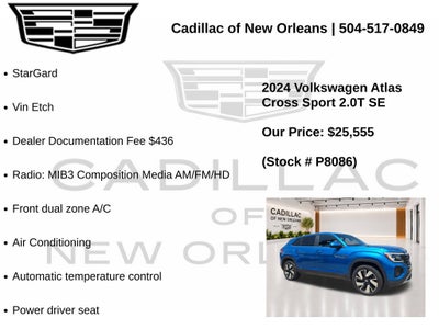 2024 Volkswagen Atlas Cross Sport 2.0T SE w/Technology
