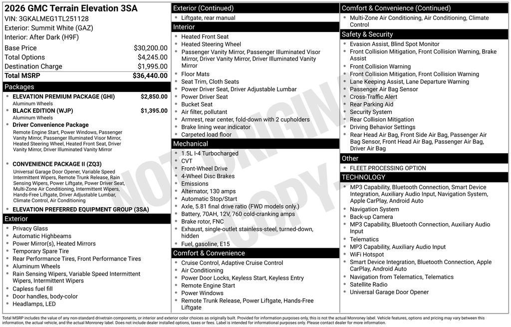 2026 GMC Terrain Elevation