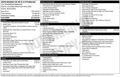 2025 Mazda Mazda CX-30 2.5 S Preferred Package