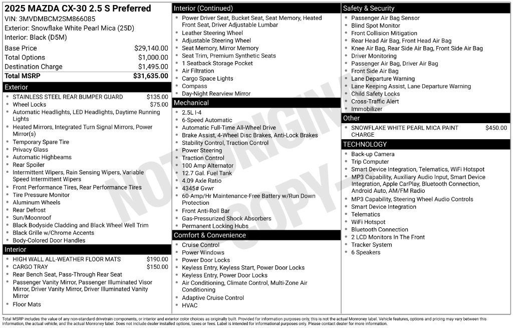 2025 Mazda Mazda CX-30 2.5 S Preferred Package