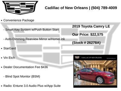 2019 Toyota Camry LE