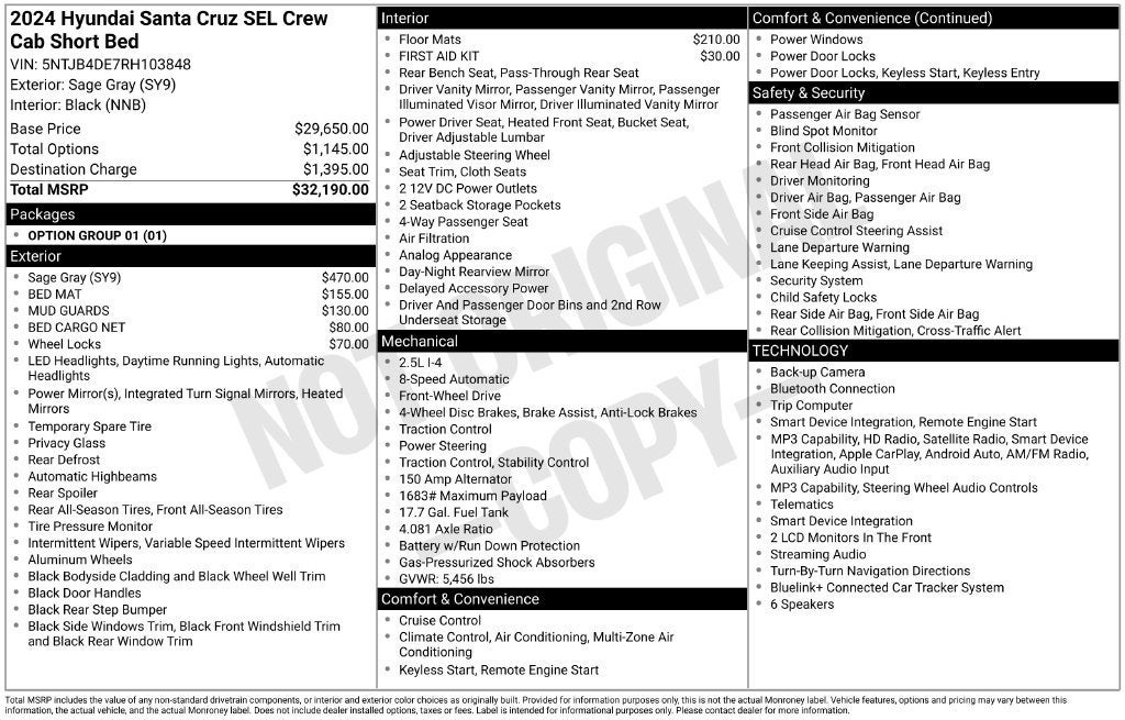 2024 Hyundai Santa Cruz SEL