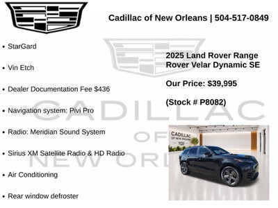 2025 Land Rover Range Rover Velar Dynamic SE