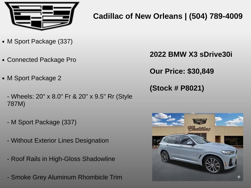 2022 BMW X3 sDrive30i