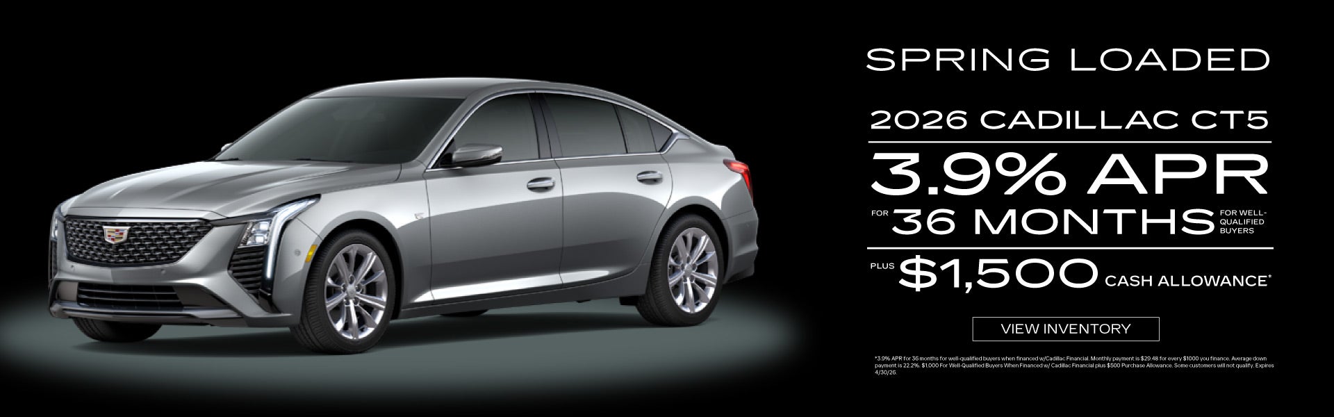 2026 Cadillac CT5 - 3.9% APR for 36 months - View Inventory