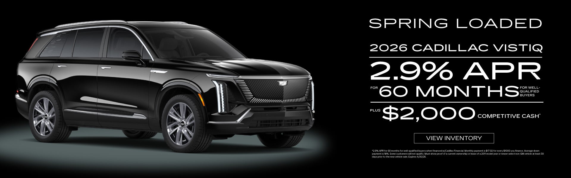 2026 Cadillac VISTIQ 2.9% APR for 60 Months - View Inventory