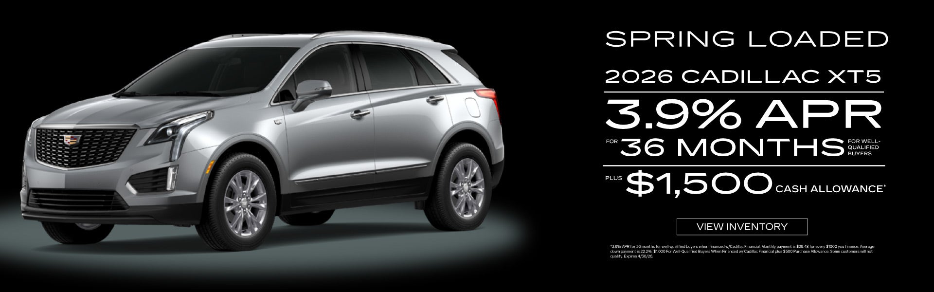 2026 Cadillac XT5 - 3.9% APR for 36 months - View Inventory